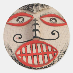 Thai Ghost Face, Phi Ta Khon Mask Festival, Loei Classic Round Sticker