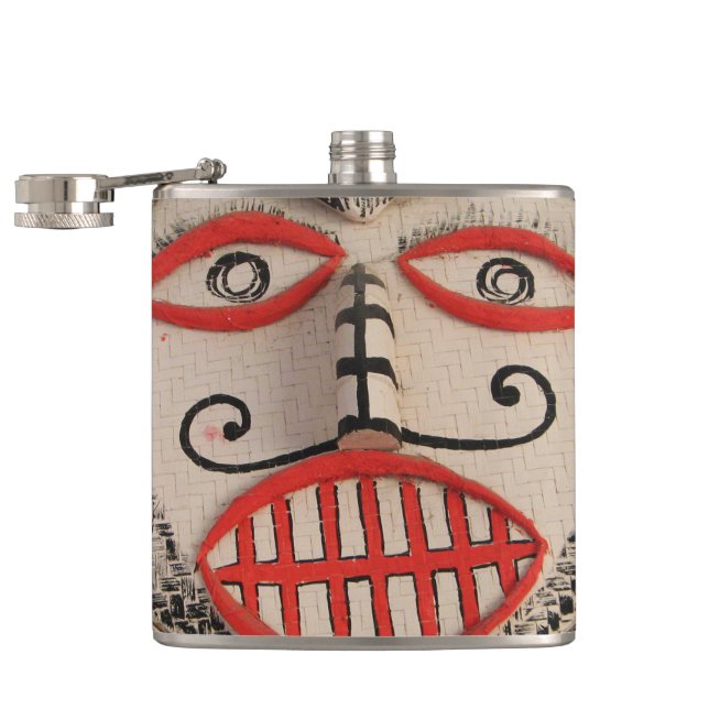 Thai Ghost Face, Phi Ta Khon Mask Festival, Loei Hip Flask (Opened)