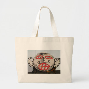 Thai Ghost Face, Phi Ta Khon Mask Festival, Loei Large Tote Bag