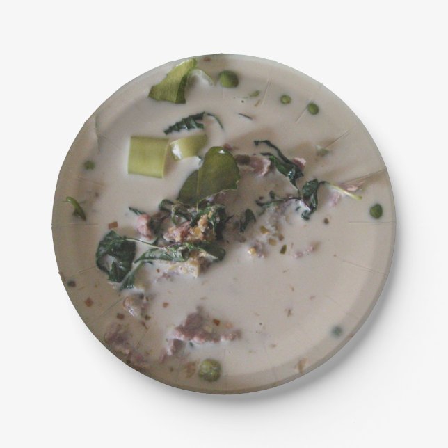Thai Green Curry [แกงเขียวหวาน] ... Asian Food Paper Plate (Front)