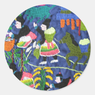 Thai Hilltribe Lifestyle Classic Round Sticker