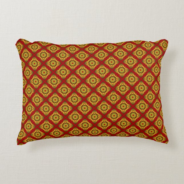 thai ikat seamless pattern background decorative cushion (Front)