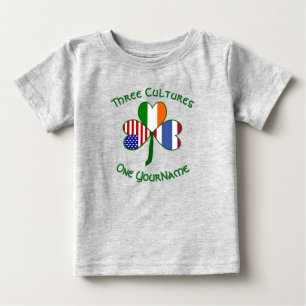Thai Irish American Shamrock Flag Personalised Baby T-Shirt