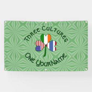 Thai Irish American Shamrock Flag Personalised  Banner