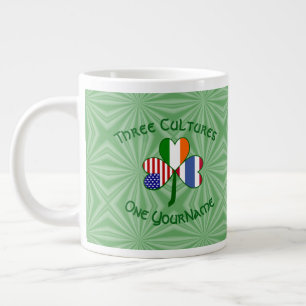 Thai Irish American Shamrock Flag Personalised  Large Coffee Mug