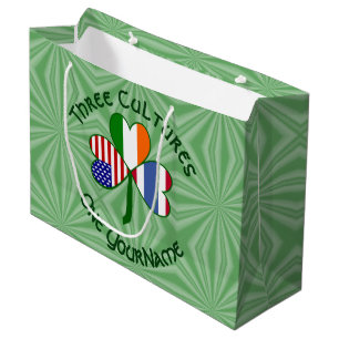 Thai Irish American Shamrock Flag Personalised Large Gift Bag