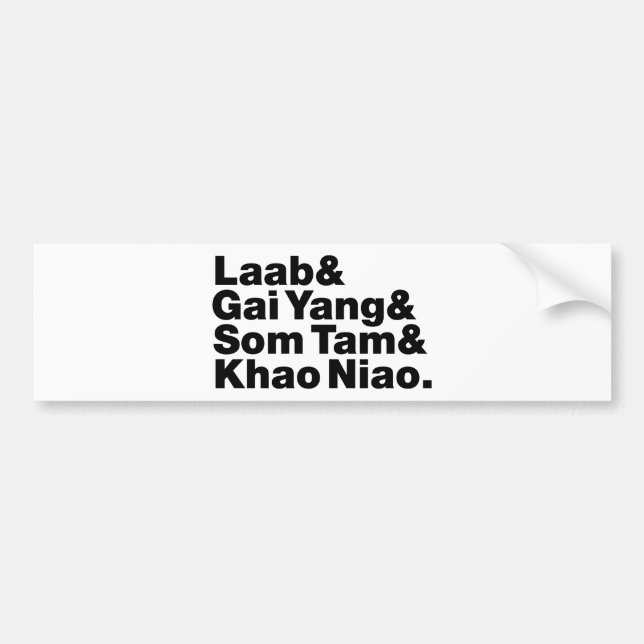 Thai Isaan Street Food Bumper Sticker (Front)