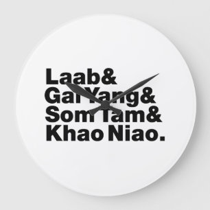 Thai Isaan Street Food Large Clock