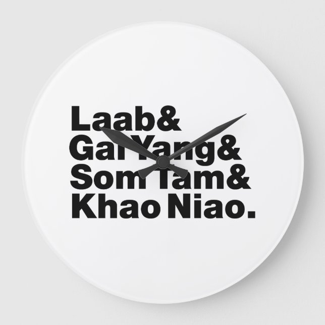 Thai Isaan Street Food Large Clock (Front)