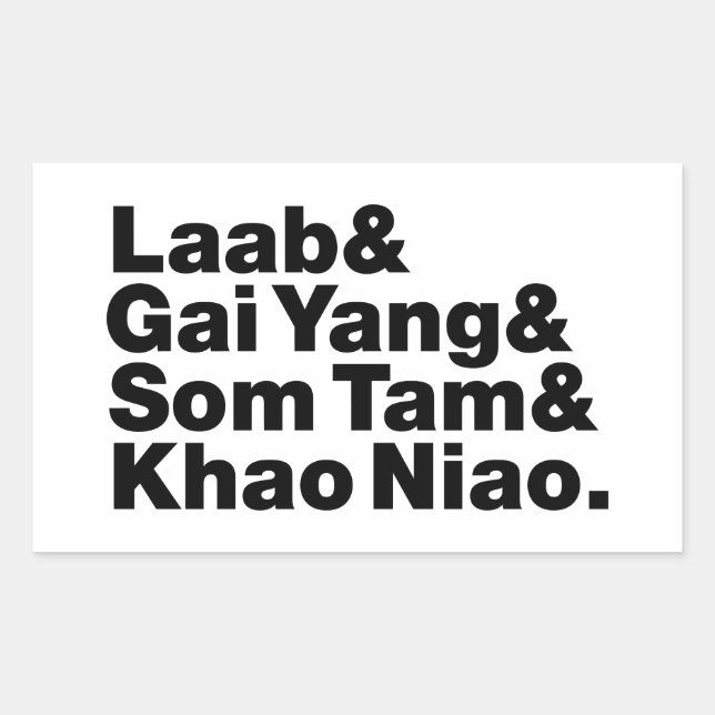 Thai Isaan Street Food Rectangular Sticker (Front)