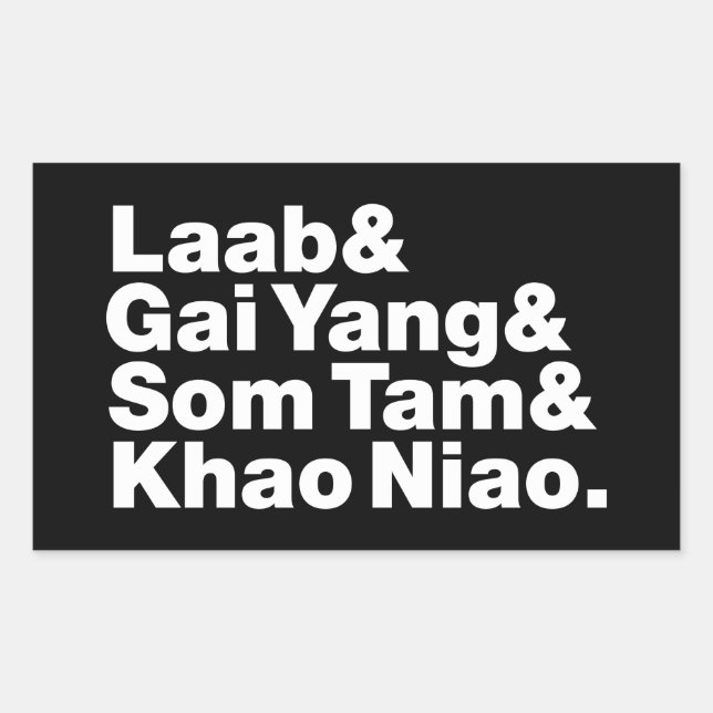 Thai Isaan Street Food Rectangular Sticker (Front)