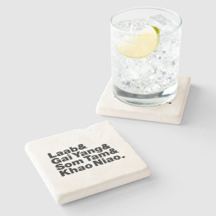 Thai Isaan Street Food Stone Coaster