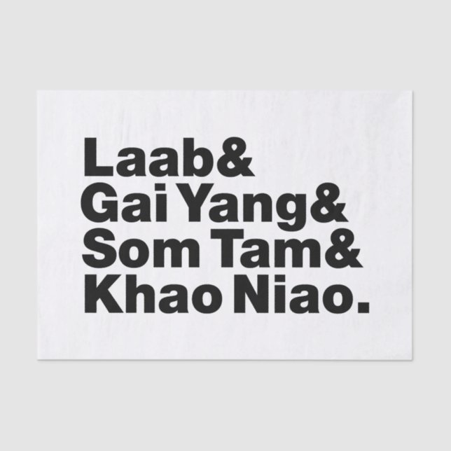 Thai Isaan Street Food Tissue Paper (Front)