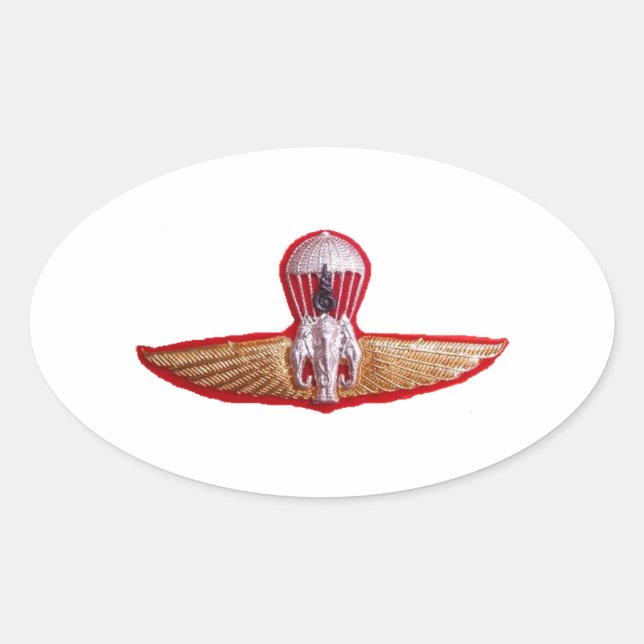 Thai Jump Wings Oval Sticker (Front)