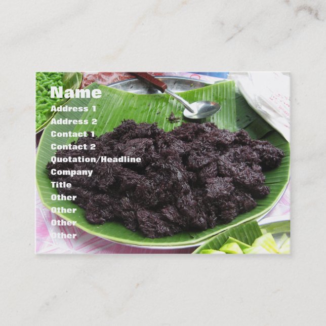 Thai Lao Black Rice [Khao Niao Dam] Business Card (Front)