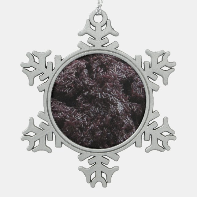 Thai Lao Black Rice [Khao Niao Dam] Snowflake Pewter Christmas Ornament (Front)