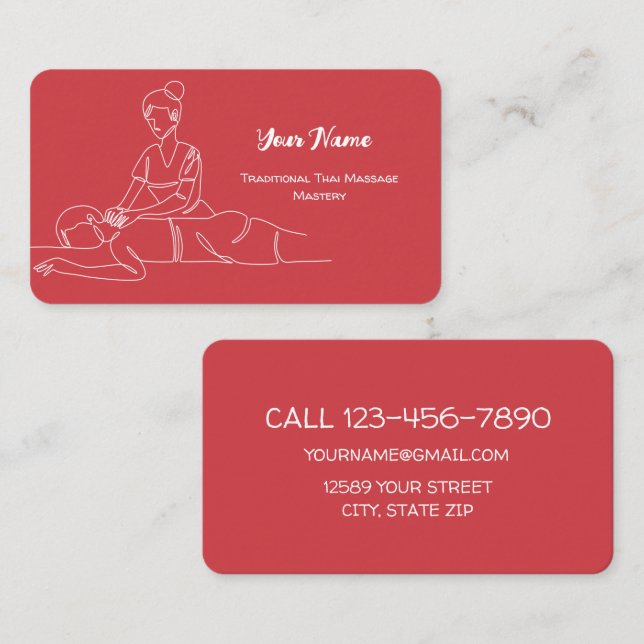 Thai Massage Mobile Spa Business Card (Front/Back)