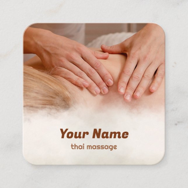 Thai Massage Square Business Card (Front)