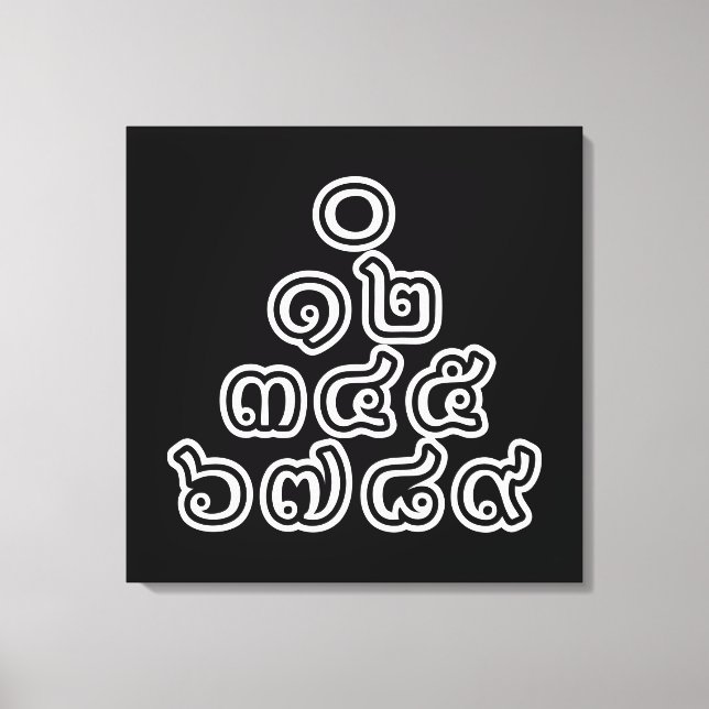 Thai Numbers Pyramid ♦ Thai Language Script ♦ Canvas Print (Front)