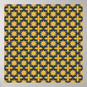 Thai Ornamental Pattern Backgroundabstract, ancien Poster