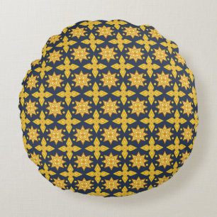 Thai Ornamental Pattern Backgroundabstract, ancien Round Cushion