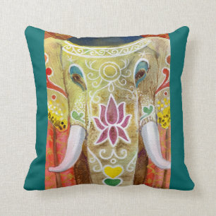 Thai Painted Elephant Cushion