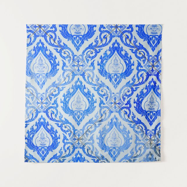 Thai pattern: ceramic tiled church. tapestry (Front)