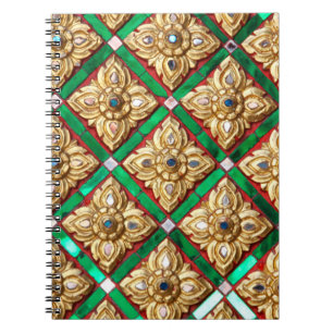 Thai pattern inside wall of Thai templethailand, a Notebook