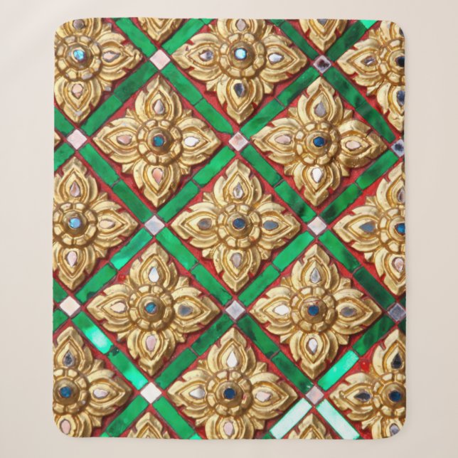 Thai pattern inside wall of Thai templethailand, a Sherpa Blanket (Front)