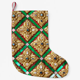 Thai pattern inside wall of Thai templethailand, a Small Christmas Stocking
