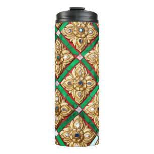 Thai pattern inside wall of Thai templethailand, a Thermal Tumbler
