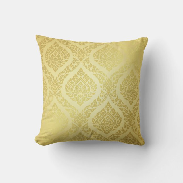 Thai Pattern supreme gold backgroundthai, pattern, Cushion (Front)