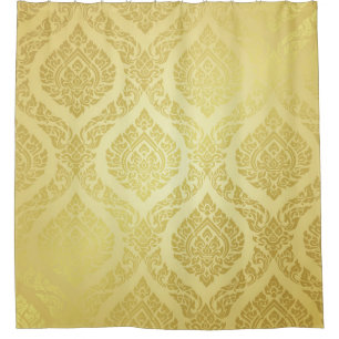 Thai Pattern supreme gold backgroundthai, pattern, Shower Curtain