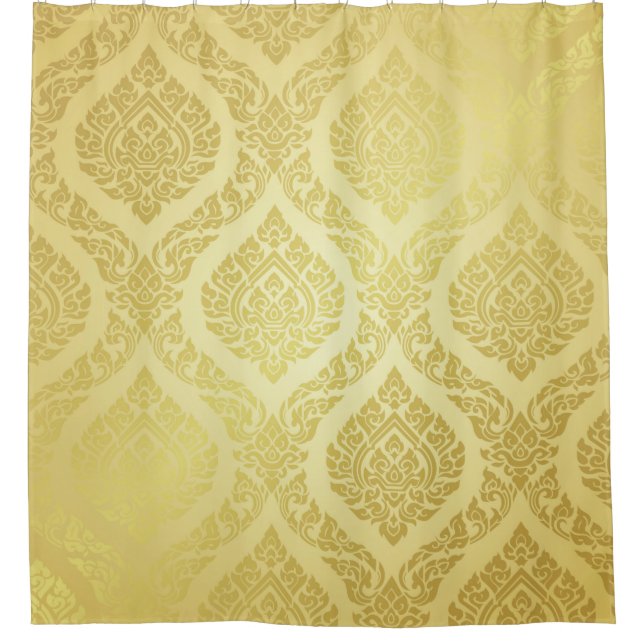 Thai Pattern supreme gold backgroundthai, pattern, Shower Curtain (Front)