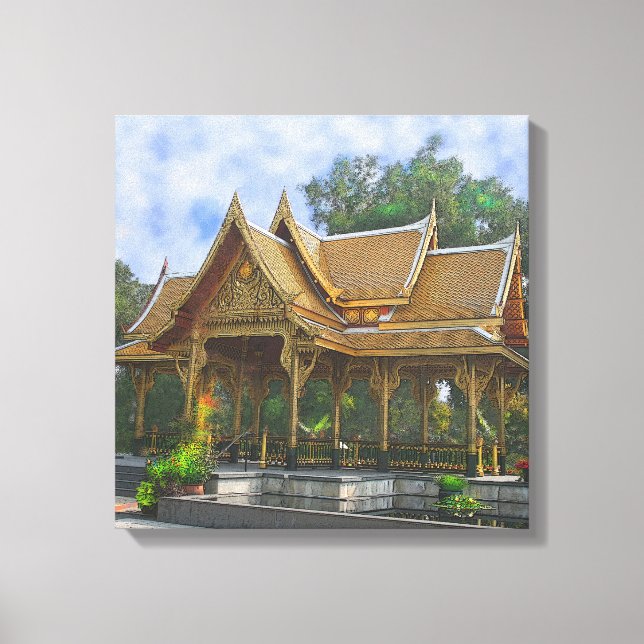 Thai Pavilion Art - Square Art Canvas Print (Front)