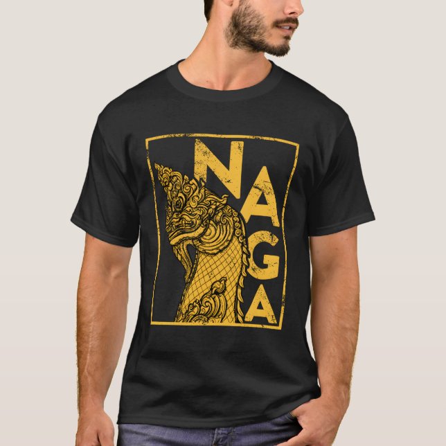 Thai Phaya Naga Sea Dragon Laotian Laos Naga Payan T-Shirt (Front)