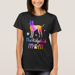 Thai Ridgeback Mom Colorful Watercolor Dog Mama T-Shirt