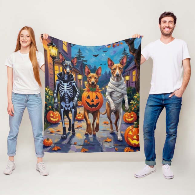 Thai Ridgeback Trick-or-Treating Halloween Costume Fleece Blanket (In Situ)