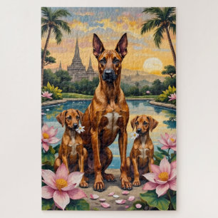 Thai Ridgeback Tropical Lotus Art Jigsaw Puzzle