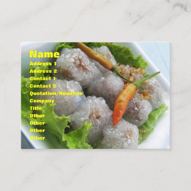 Thai Sago with Chilli ... Thailand Street Food Business Card (Front)