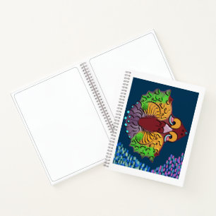 Thai Script Abstract Fish Art Blank Notebook