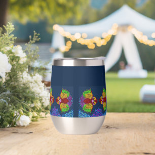 Thai Script Abstract Fish Art Tumbler Bottle