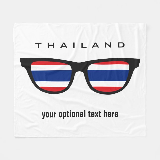 Thai Shades custom text & colour fleece blankets (Front (Horizontal))