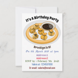 Thai shrimp purse cartoon illustration invitation