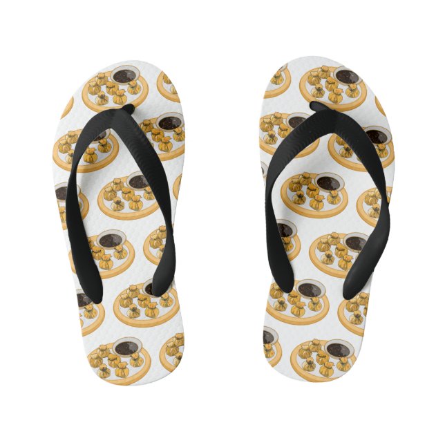 Thai shrimp purse cartoon illustration  kid's flip flops (Footbed)