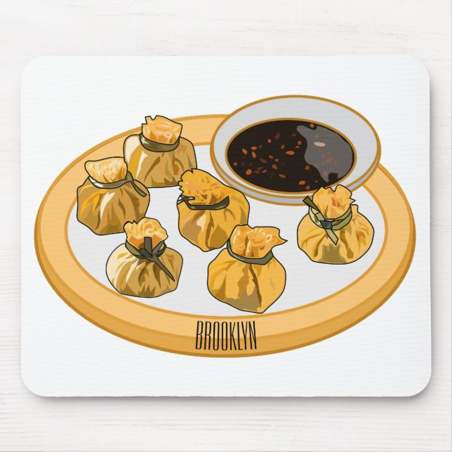 Thai shrimp purse cartoon illustration  mouse mat (Front)