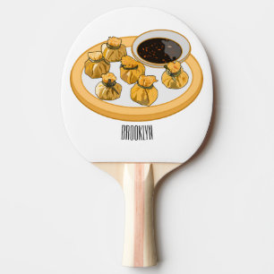 Thai shrimp purse cartoon illustration ping pong paddle