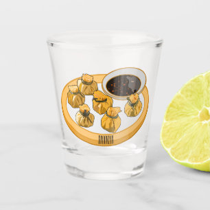 Thai shrimp purse cartoon illustration shot glass