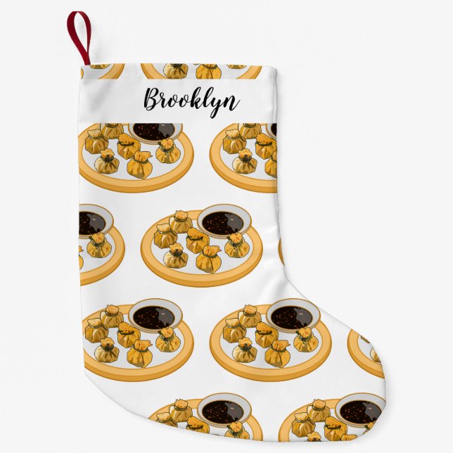 Thai shrimp purse cartoon illustration small christmas stocking (Front)