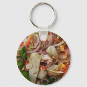 Thai Spicy Sausage Salad ... Asian Street Food Key Ring